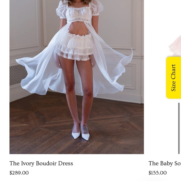 Selkie XS bloomer Dauphine Cream Ruffle Intimate stretches to 16 inches - Picture 5 of 12